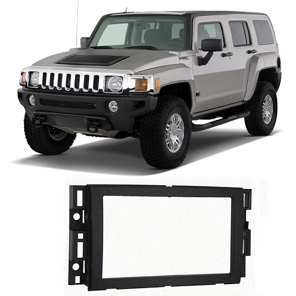Moldura Painel Hummer H3 2 Din Preto Padrão Japonês e Chinês