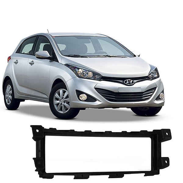 Moldura Painel 1 Din Mp3 Mp4 Hyundai HB20 2012 2013 2014 2015 2016 2017 2018 2019 Preto