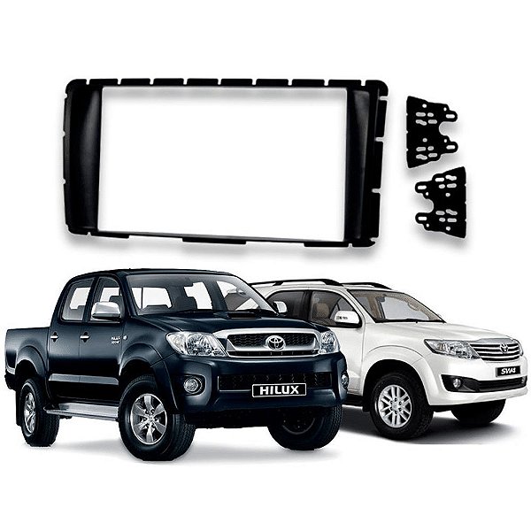 Moldura Painel Toyota Hilux 2012 2013 2014 2015 2016 2017 Black Piano 2 Din Multimidia Dvd Padrão Japonês Chinês