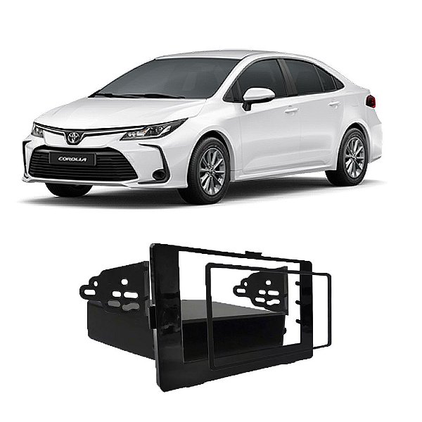 Moldura Painel Toyota New Corolla 2018 2019 2020 1 e 2 Din Black Piano Multimidia Dvd Padrão japonês Chinês