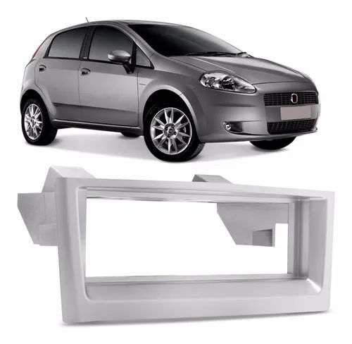 Moldura Painel Fiat Punto Linea 2007 2008 2009 2010 2011 2012 Cinza Kiron 1 Din