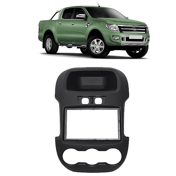 Moldura Painel Ford Ranger 2012 2013 2014 2015 2016 Preto 2 Din Multimidia Dvd Padrão Japonês Chinês + Botões