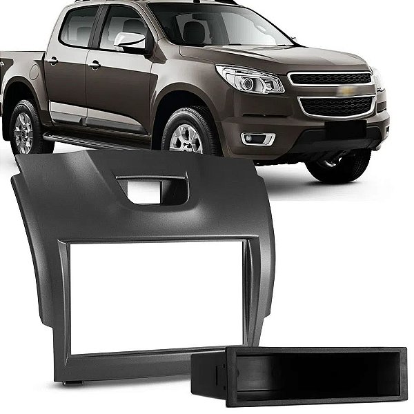 Moldura Painel Chevrolet S10 Blazer 2012 2013 2014 2015 2016 1 e 2 Din Cinza Multimidia Dvd Padrão Japonês Chinês
