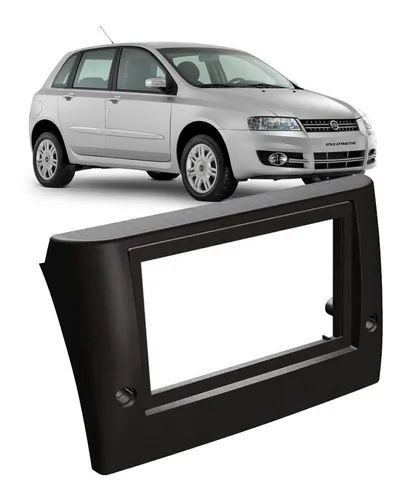 Moldura Painel Fiat Stilo 2003 2004 2005 2006 2007 2008 2009 2010 2 Din Preto Multimidia Dvd Padrão Japonês Chinês