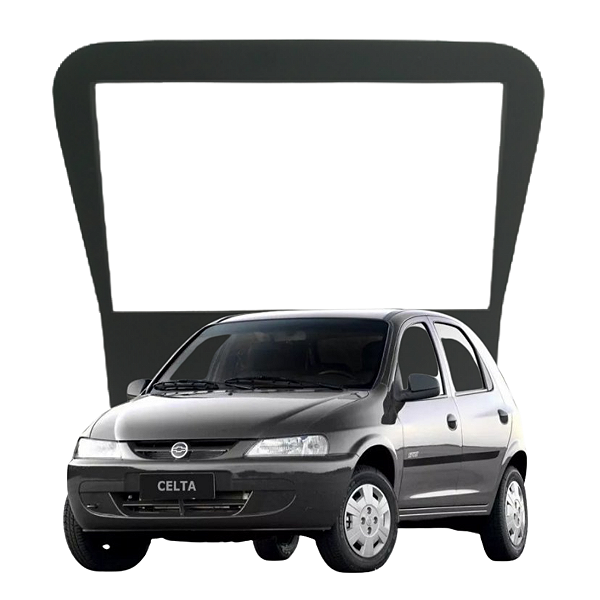 Moldura Painel Chevrolet Celta G1 2000-2006 2 Din Preta