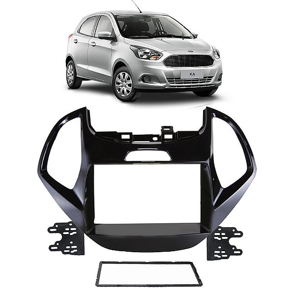Moldura painel 2 din Ford KA 2015-2017 para Multimídia