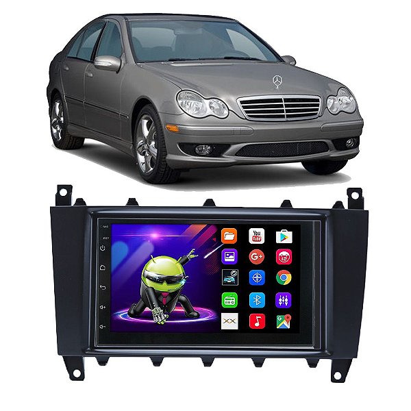 Kit Multimídia Android Mercedes Classe C (2005-2007) 7'' Polegadas 1-16GB GPS TV Online Bluetooth WiFi
