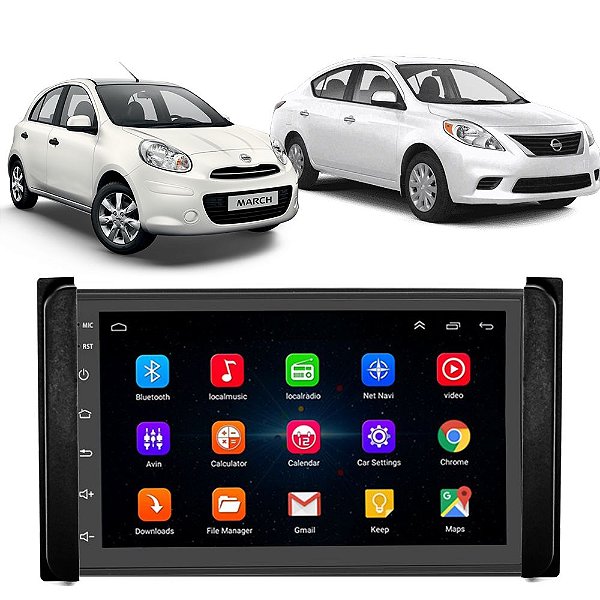 Kit Multimídia Android Nissan March Versa (2011-2013) 7'' Polegadas 1-16GB GPS TV Online Bluetooth WiFi