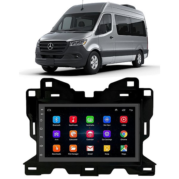 Kit Multimídia Android Mercedes Sprinter (2020-2022) 7'' Polegadas 1-16GB GPS TV Online Bluetooth WiFi
