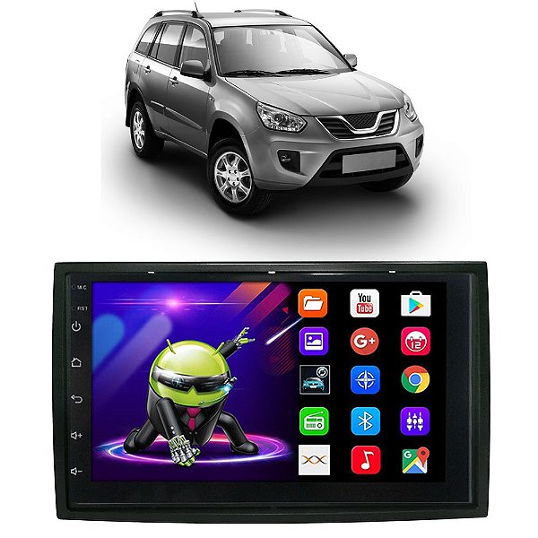 Kit Multimídia Android Chery Tiggo (2010-2015) 7'' Polegadas 1-16GB GPS TV Online Bluetooth WiFi