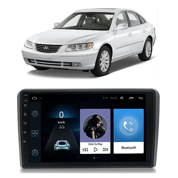 Kit Multimídia Android Azera 2007 A 2011  9" Tv Online GPS Bluetooth WiFi USB Rádio FM