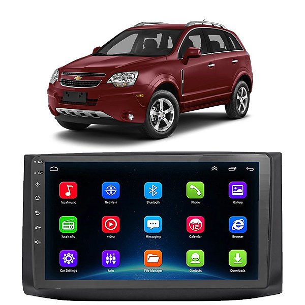 Kit Central Multimídia Android Captiva 2008-2017 9 Pol Tv Online GPS Bluetooth WiFi USB Rádio FM