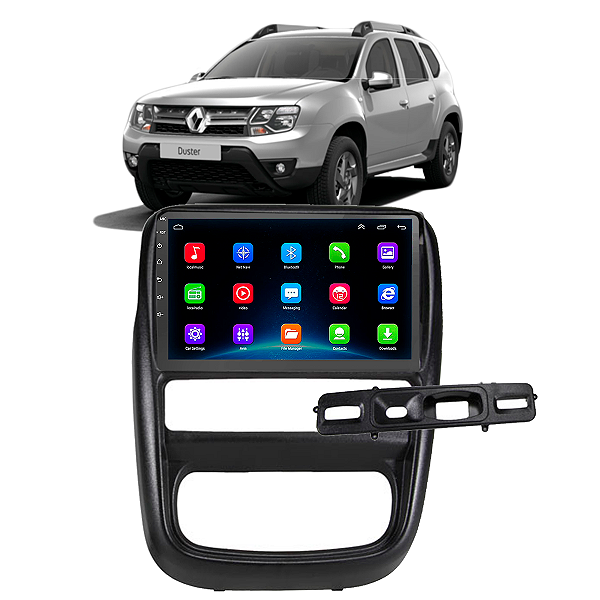 Kit Multimídia Android Duster 2012 a 2015  9" Tv Online GPS Bluetooth WiFi USB Rádio FM