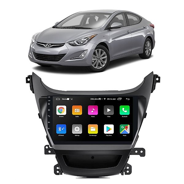 Kit Multimídia Android Elantra 2014 A 2016  9" Tv Online GPS Bluetooth WiFi USB Rádio FM