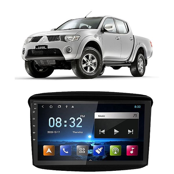 Kit Multimídia Android L200 Triton Pajero Dakar 2008 A 2018  9" Tv Online GPS Bluetooth WiFi USB Rádio FM