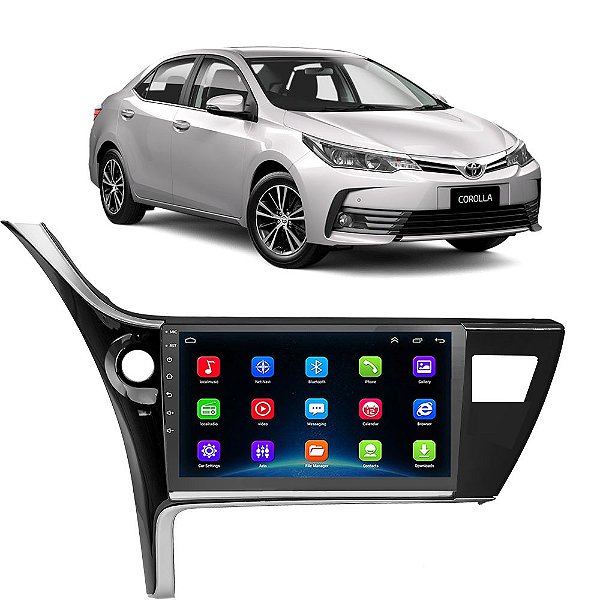 Kit Multimídia Android Corolla 2018-2019 9" Tv Online GPS Bluetooth WiFi USB Rádio FM