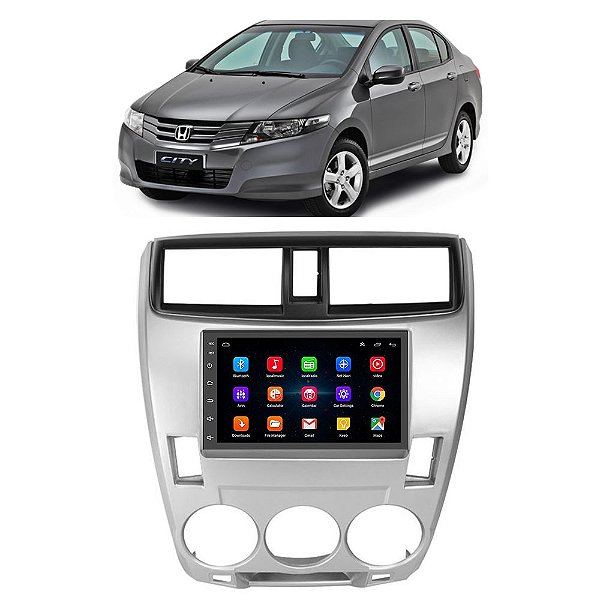 Kit Multimídia Android Honda City 2009 A 2014 7'' Polegadas 1GB-16GB GPS Bluetooth WiFi TV Online