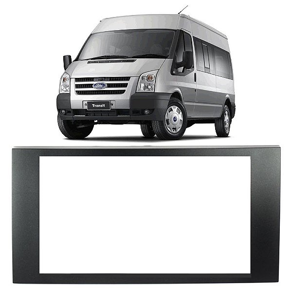 Moldura Painel Ford Transit 2009-2014 - 2 Din 7" Padrão Chinês/Japonês