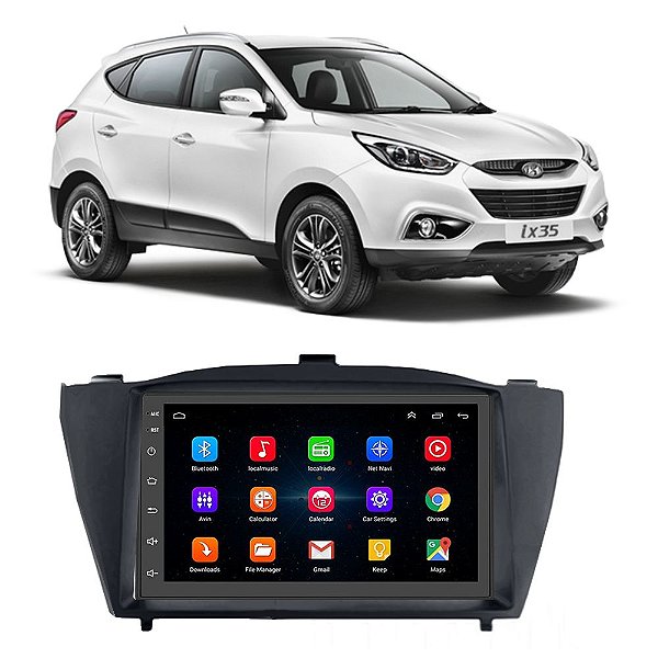 Kit Multimídia Android Hyundai IX35 (2010-2022) 7'' Polegadas 1-16GB GPS TV Online Bluetooth WiFi