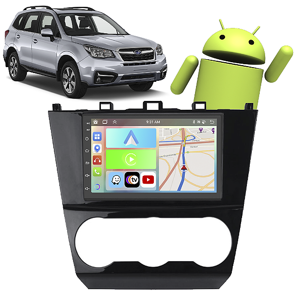 Kit Multimídia Forester (2014-2018) 7" Polegadas 2-32Gb GPS TV Android-Auto CarPlay Comando de voz Google Siri