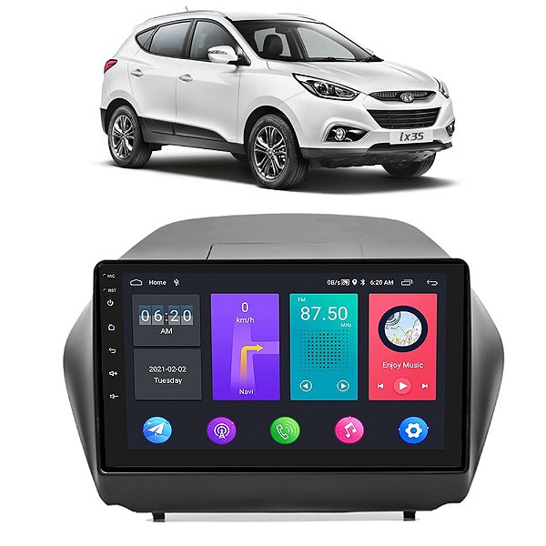 Kit Multimídia Android IX35 2010 A 2022  9" Tv Online GPS Bluetooth WiFi USB Rádio FM