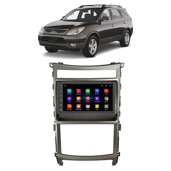 Kit Central Multimidia Android Vera Cruz 2008 2009 2010 2011 2012 2013 2014 7" Polegadas Gps Tv Online Bluetooth Wifi Loja Aplicativo Play Store Youtube Spotify Waze Google Maps Integração Android IOS