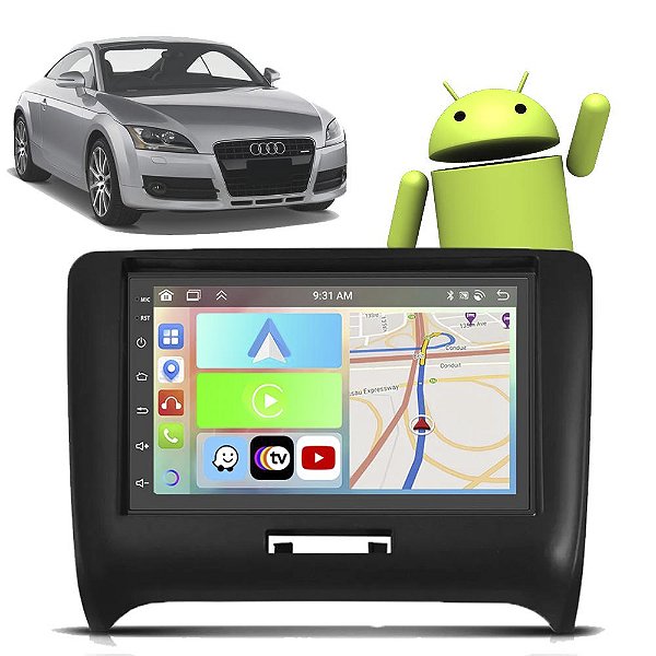 Kit Multimídia Audi TT (2000-2014) 7" Polegadas 2-32Gb GPS TV Android-Auto CarPlay Comando de voz Google Siri