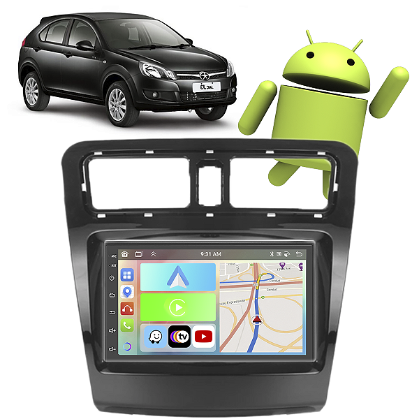 Kit Multimídia Jac J3 (2013-2018) 7" Polegadas 2-32Gb GPS TV Android-Auto CarPlay Comando de voz Google Siri