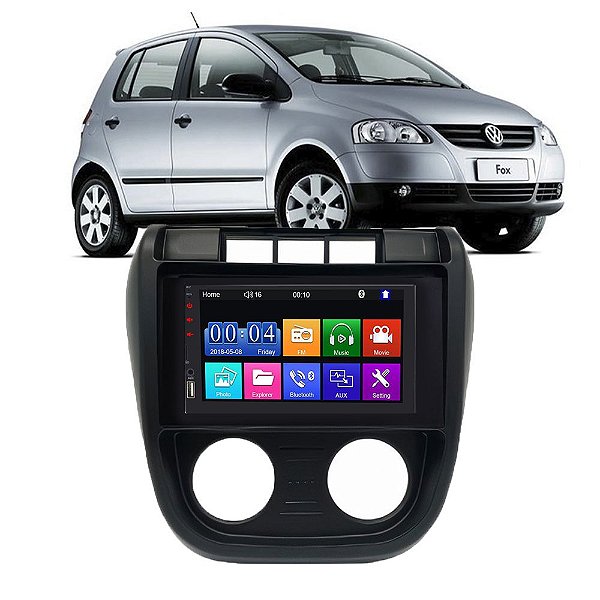 Kit Multimídia MP5 Fox 2003 a 2009  7" Tv Online GPS Bluetooth WiFi USB Rádio FM
