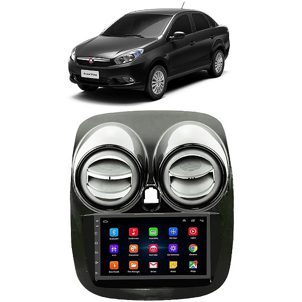 Kit Multimídia Android Siena Palio 2012 A 2018 7'' Polegadas 1GB-16GB GPS Bluetooth WiFi TV Online