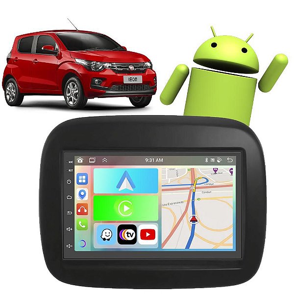 Kit Multimídia Fiat Mobi Uno Toro (2017-2022) 7" Polegadas 2-32Gb GPS TV Android-Auto CarPlay Comando de voz