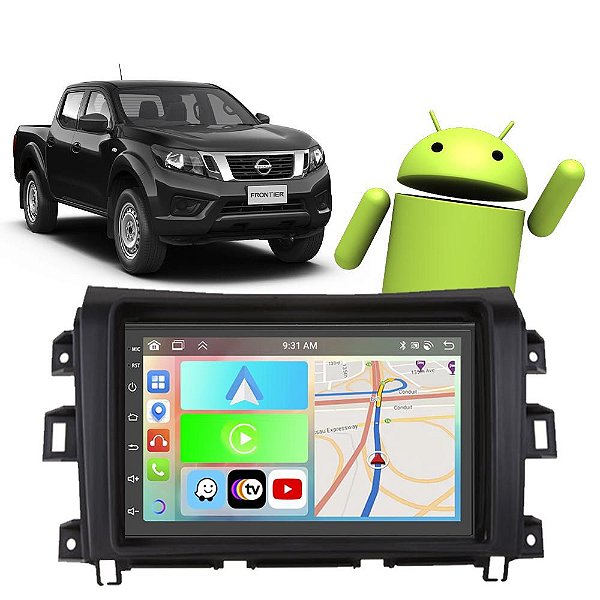 Kit Multimídia Nissan Frontier (2017-2023) 7" Polegadas 2-32Gb GPS TV Android-Auto CarPlay Comando de voz Google Siri