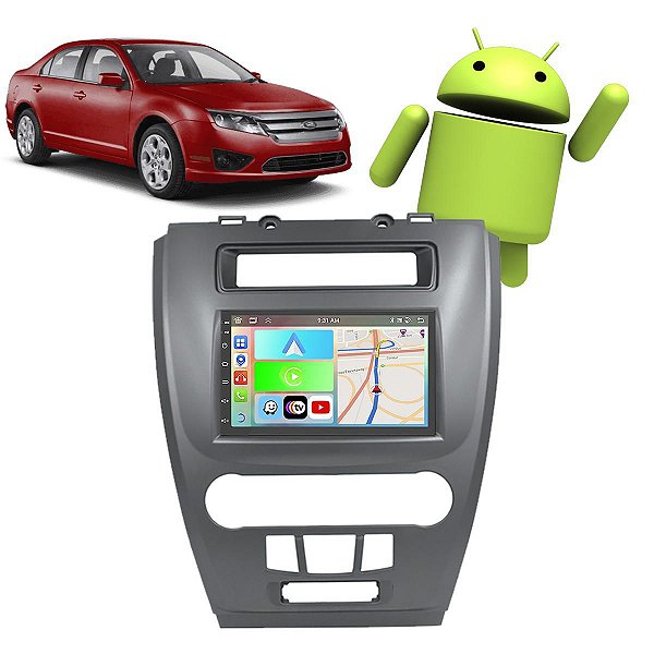 Kit Multimídia Ford Fusion (2009-2012) 7" Polegadas 2-32Gb GPS TV Android-Auto CarPlay Comando de voz Google Siri