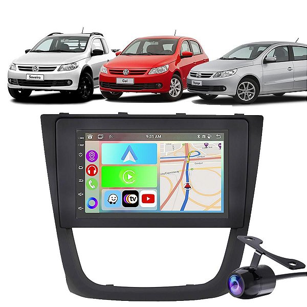 Kit Multimídia Gol G5 (2008-2012) 7" Polegadas 2-32Gb GPS TV Android-Auto CarPlay Comando de voz Google Siri