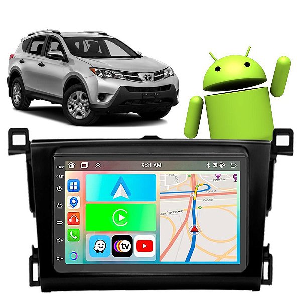 Kit Multimídia Rav4 (2013-2018) 7" Polegadas 2-32Gb GPS TV Android-Auto CarPlay Comando de voz Google Siri