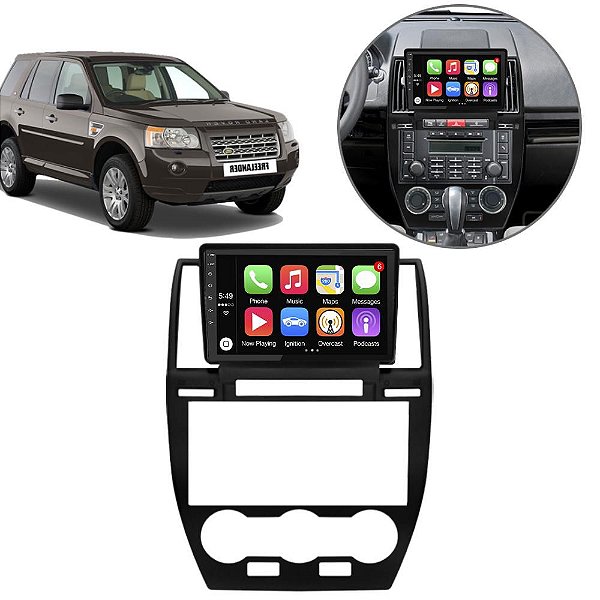 Kit Multimídia Carplay Android Auto 9” Freelander 2 2007-2012 GPS TV Online Google Assistente Siri Câmera de Ré