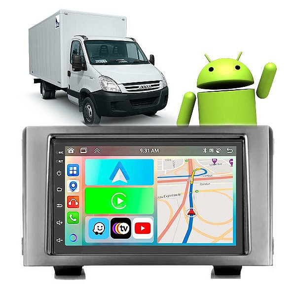 Kit Multimídia Iveco Daily (2013-2019) 7" Polegadas 2-32Gb GPS TV Android-Auto CarPlay Comando de voz Google Siri
