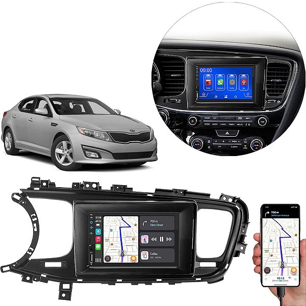 Kit Multimidia Android-Auto Optima (2015-2016) 7" MP5 Android Auto Carplay + Câmera de ré