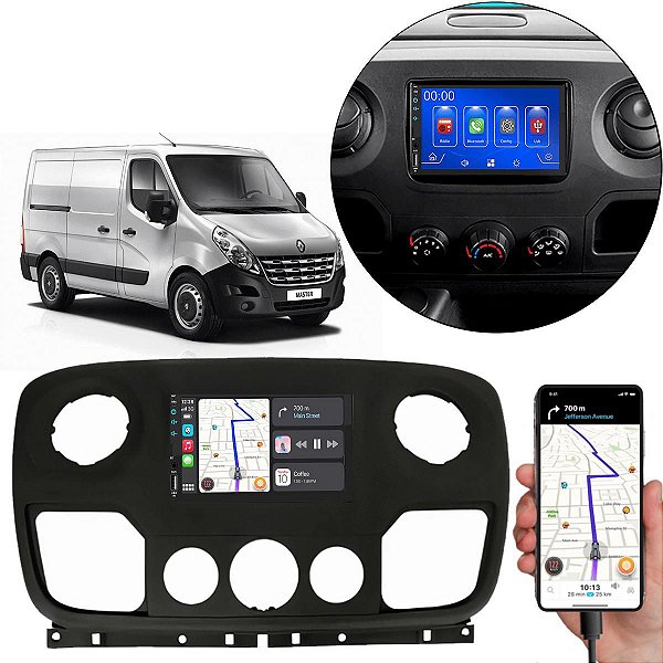 Kit Multimidia Master 2013-2024 7" MP5 Android Auto Carplay + Câmera de ré