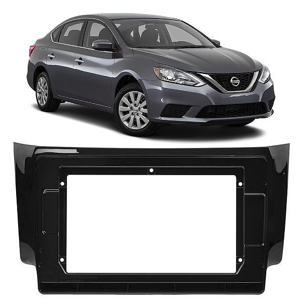 Moldura Painel 10 Polegadas Nissan Sentra 2014-2020 Preta