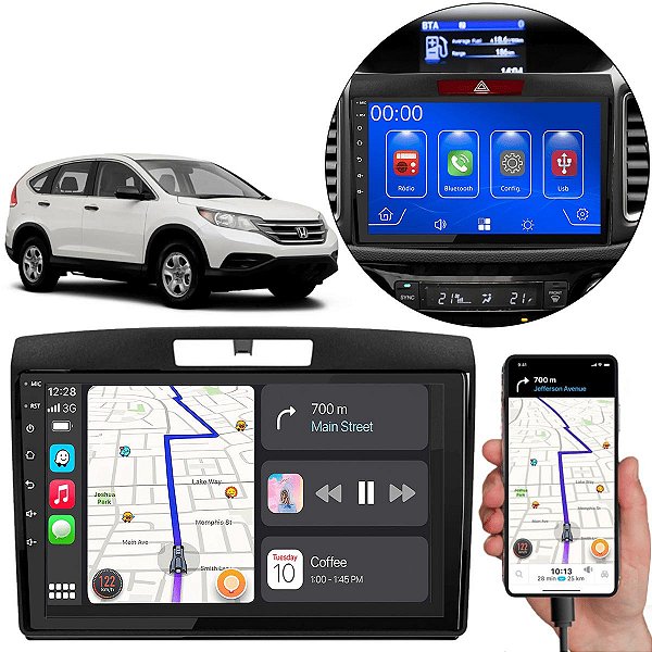 Kit Multimidia MP5 Honda CRV 2012-2016 9" Polegadas CarPlay + Câmera