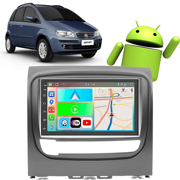 Kit Multimídia Idea (2013-2016) 7" Polegadas 2-32Gb GPS TV Android-Auto CarPlay Comando de voz Google Siri