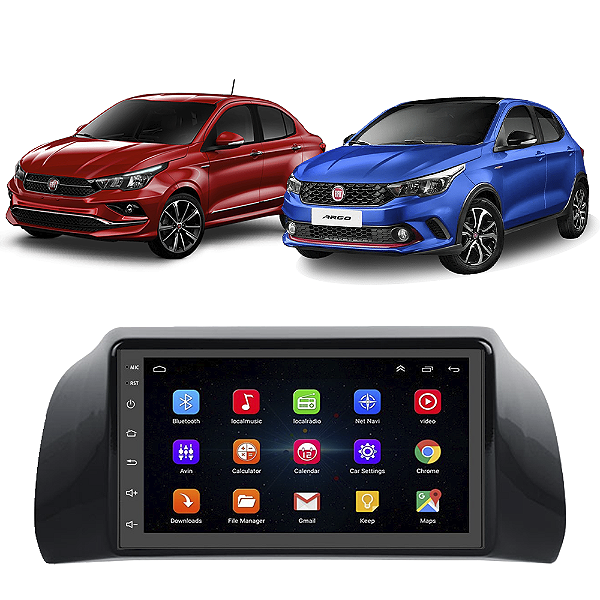 Kit Multimídia Android Fiat Argo Cronos (2018-2023) 7'' Polegadas 1-16GB GPS TV Online Bluetooth WiFi