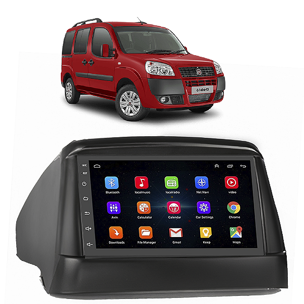 Kit Multimídia Android Doblo 2000 A 2018 7'' Polegadas 1GB-16GB GPS Bluetooth WiFi TV Online