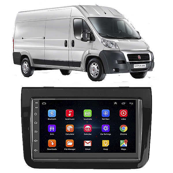 Kit Multimídia Android Ducato 2018 A 2021 7'' Polegadas 1GB-16GB GPS Bluetooth WiFi TV Online