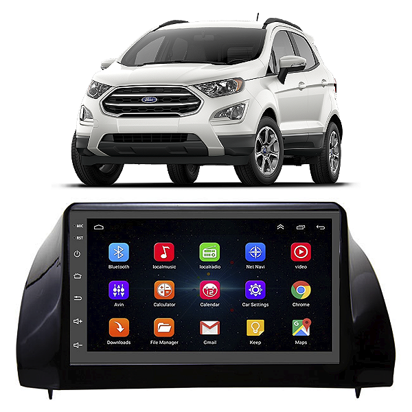 Kit Multimídia Android Ford Ecosport 2018 A 2021 7'' Polegadas 1GB-16GB GPS Bluetooth WiFi TV Online