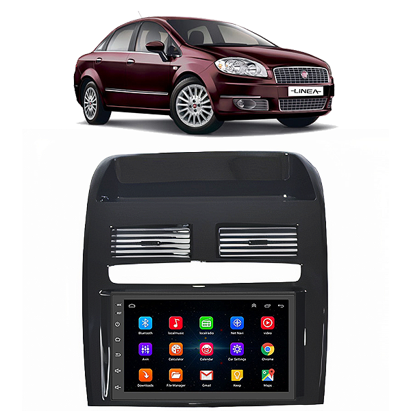 Kit Multimídia Android Fiat Linea 2009 A 2014 7'' Polegadas 1-16GB GPS TV Online Bluetooth WiFi
