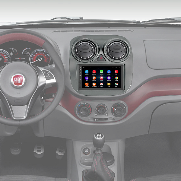 Kit Multimídia Android Palio 2012 A 2017 7'' Polegadas 1-16GB GPS TV Online Bluetooth WiFi