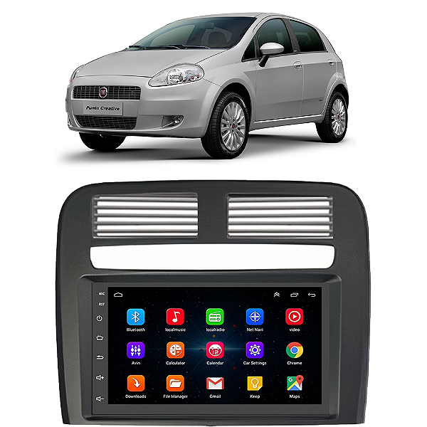 Kit Multimídia Android Fiat Punto (2008-2012) 7'' Polegadas 1-16GB GPS TV Online Bluetooth WiFi