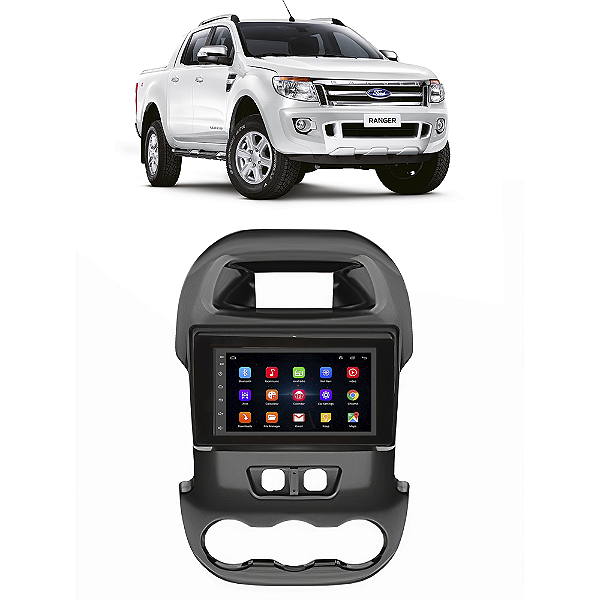 Kit Multimídia Android Ford Ranger (2012- 2016) 7'' Polegadas 1-16GB GPS TV Online Bluetooth WiFi